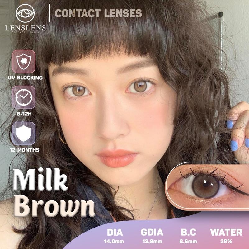 Lens Mắt Kính Áp Tròng Nâu sưɑ~ Hot Douyin Đủ Độ Cận [TẶNG KÈM KHAY DỤNG CỤ] (Vui Lòng Đặt 2 Chiếc) Nữ