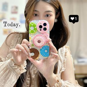 เคสโทรศัพท์, การออกแบบโดนัทที่เข้ากันได้กับ iPhone 16 Pro Max, 15, 14, Girly, ของหวานหวาน, สไตล์เกาหลี, ฝาครอบป้องกันกันกระแทก