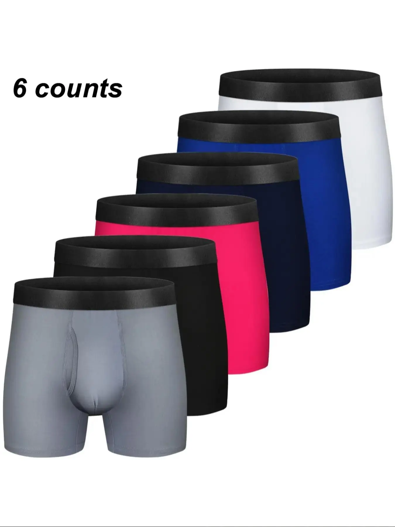 Men's Solid Color / Letter Print Boxer Briefs, Casual Comfy Breathable Underwear for Daily Wear, Men's Underwear for All Seasons