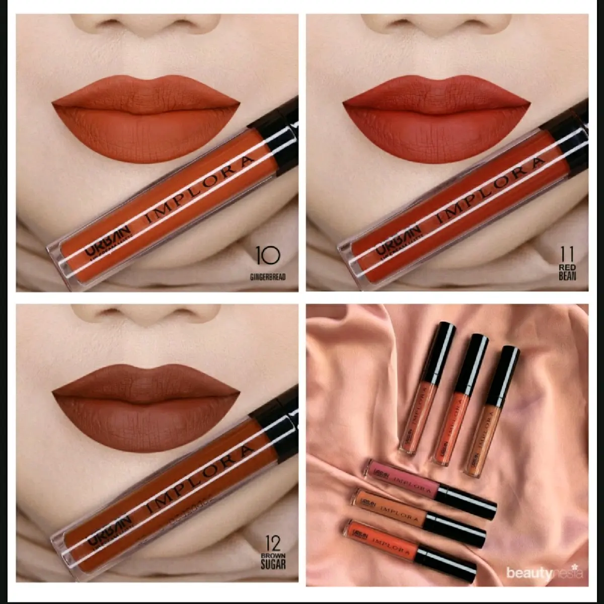 Implora Lip matte Lipstik Original BPOM Warna Pigmentasi Tinggi Bibir Kering Lipstick lip cream implora 12 brown sugar