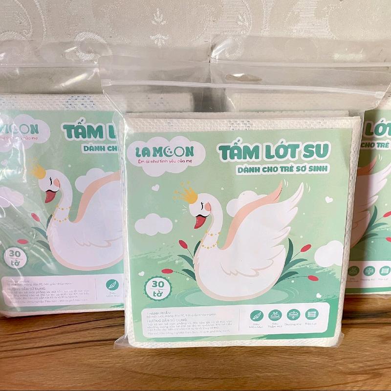 Tặng kẹp muỗi Combo 3 Tấm lót Lamoon dành cho trẻ sơ sinh 30 tấm tã giấy Voi