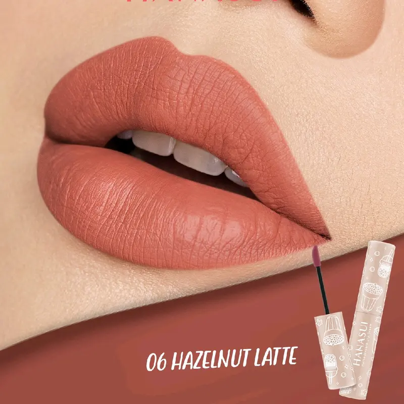 HANASUI Mattedorable Lip Cream Boba Edition Tahan Lama Bibir Lipstick Lipcream Matte Black Gloss lipstik 1