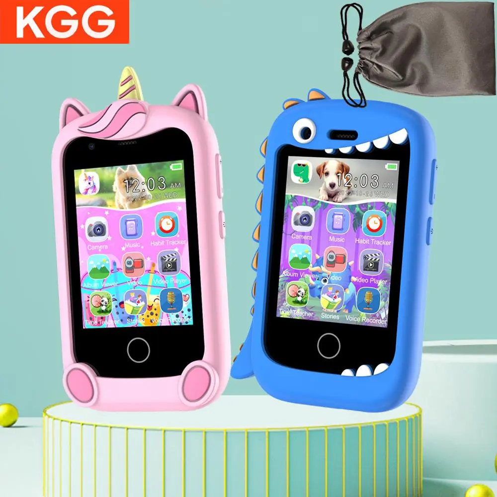 KGG Unicorn Design Smartphone, 1 Count Touch Screen Smartphone with 17 Puzzle Games, Video Recording Photo Function Storytelling MP3 Player, Educational Learning Device