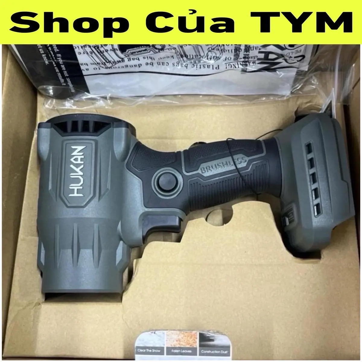 Máy thổi phản lực dùng pin 21V HUKAN G2TPL-F3  - Chính hãng BH 24T - motor brushless - chân pin M21 makita phổ thông (HỘP GIẤY) - Hết CTKM tặng thùng