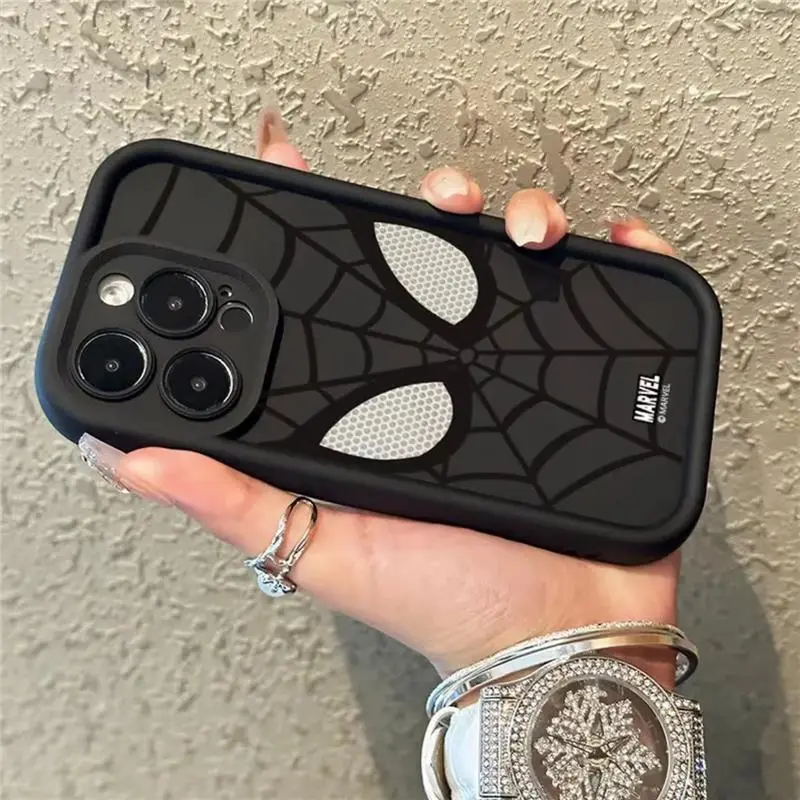 {DC digital}  Đối với iPhone 11 12 pro Max x xr xs Max 7 cộng với 8 cộng với 13 pro Max 14 pro Max 15 pro Max Trường hợp điện thoại Spider Web Graffiti Silicone Frosted Full Bao bì mềm 1