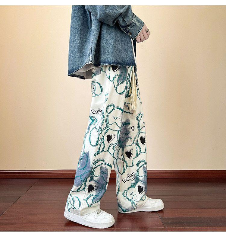 Product Introduction of Autumn Dopamine Wide-Leg Pants for Men, Trendy Brand, Small Design, New Style, Student Straight Loose Casual Versatile Long Pants wide  ribcage  outfit celana  maharani  kemala celana  kulot  lope  lope 5