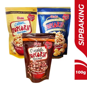 Oishi Popcorn Caramel Coklat Camilan Snack Jagung Pop Corn 100gr