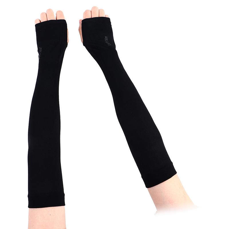 Product Introduction of Tay Áo Chống Nắng, Chất Liệu Lụa Lạnh Cánh Tay Áo, Chống Tia UV, Chống Trượt, Thích Hợp Cho Các Hoạt Động Ngoài Trời Mùa Hè, Chẳng Hại Đi Xe Đạp độ đàn hồi tốt đen và cam 18