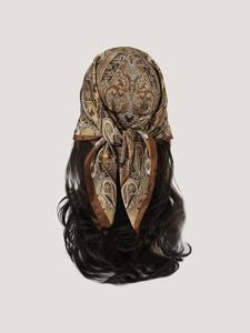 Bufanda cuadrada de estilo boho con patrón de cachemira, pañuelo de estilo vintage para mujer, accesorios de moda para uso diario