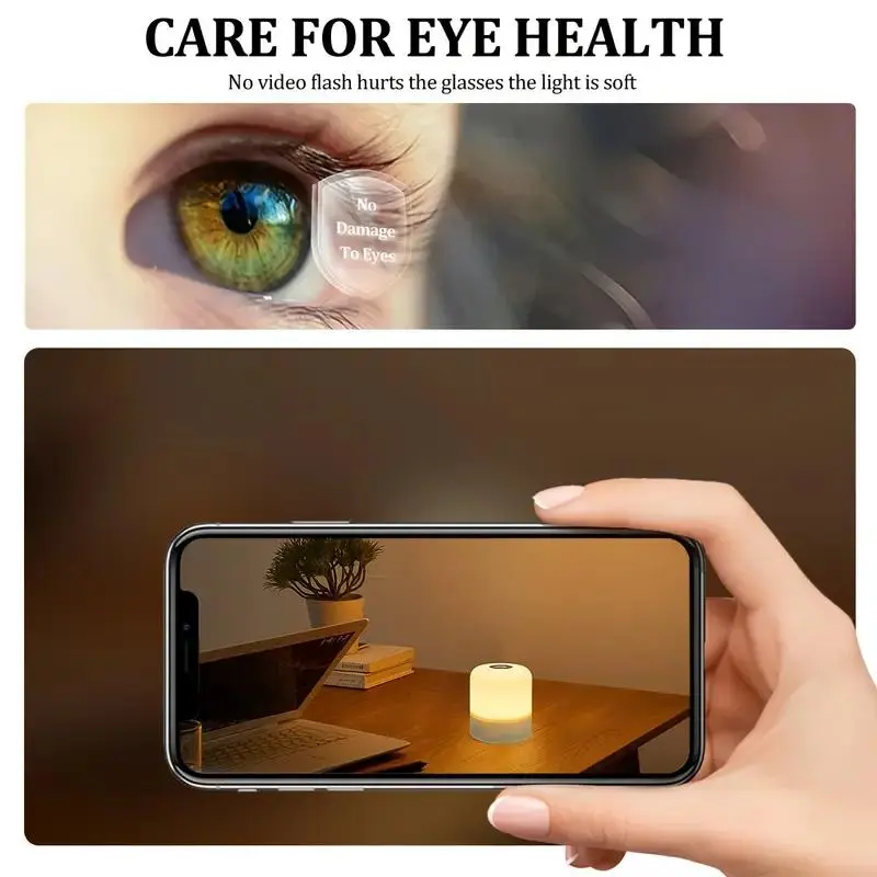 Portable Tabletop Night Light, USB Rechargeable Soft Eye-care LED Night Light, Dimmable LED Night Light for Bedroom, Living Room, Home Decor 7