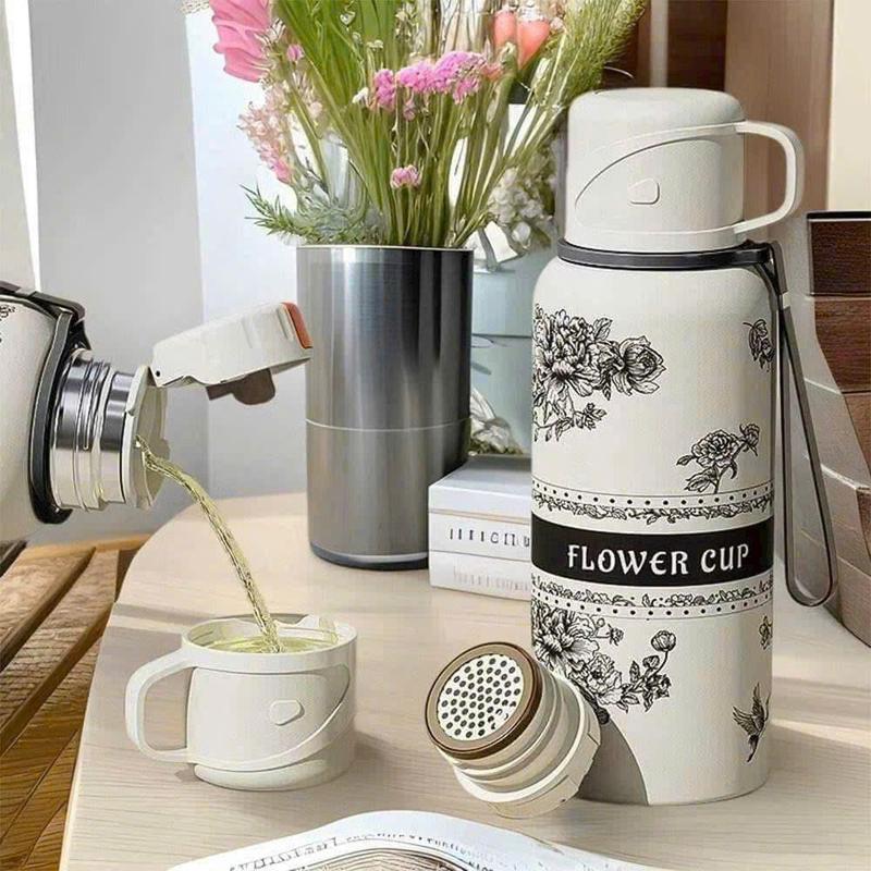 Bình giữ nhiệt inox 316 dung tích 800ml.kèm cốc uống tiện lợi 0