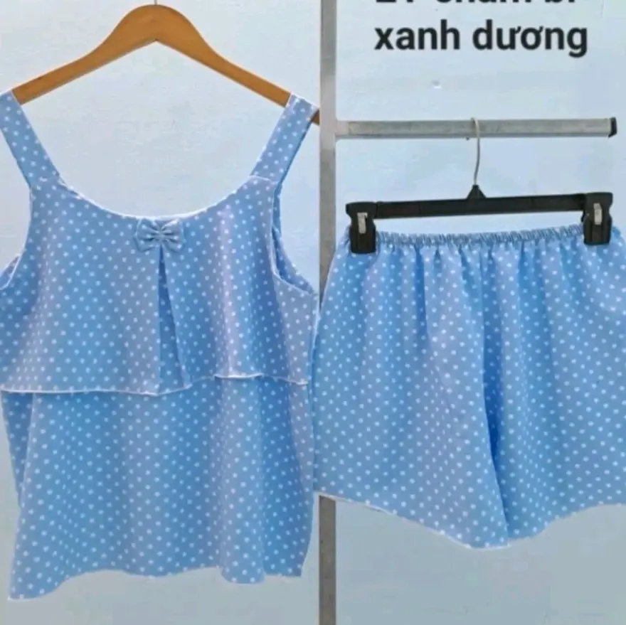 Đồ ngủ Nữ Áo dây 2 tầng vải lụa mềm size từ 40 đến 90 ký