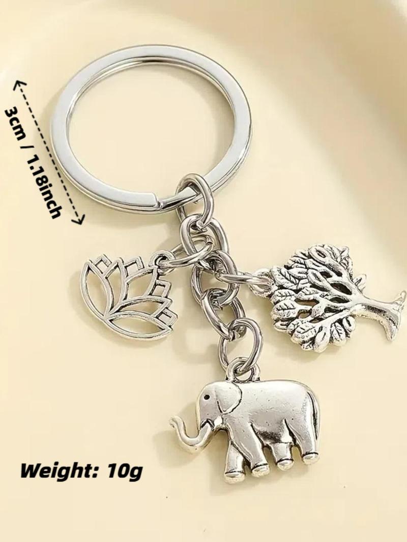 Product Introduction of Elephant & Tree Design Keychain, Cute Animal Keychain for Women & Men, Fashion Accessories for Daily Use, Trendy All-match & Exquisite Keychain for Birthday Gift 12