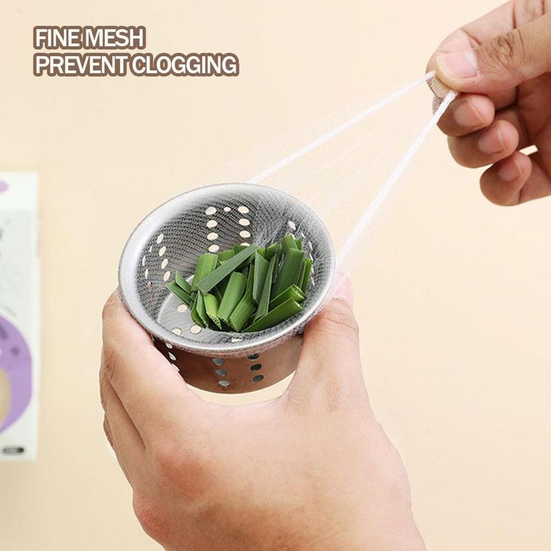Túi Đựng Rác Chống Tắc Nghẽn Bồn Rửa Nhà Bếp, 100 Chiếc, Màn Lọc Chống Tắc Nghẽn, Túi Lưới Thoát Nước Bồn Rửa, T4O7 5