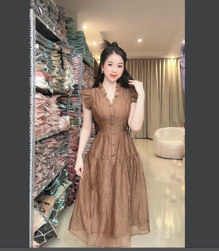 (K38) Đầm tơ thiết kế tay bèo cách điệu form xoè đẹp đầm xinh nhẹ nhàng đầm đi tiệc đi làm đi chơi by Thương Lê K38 2