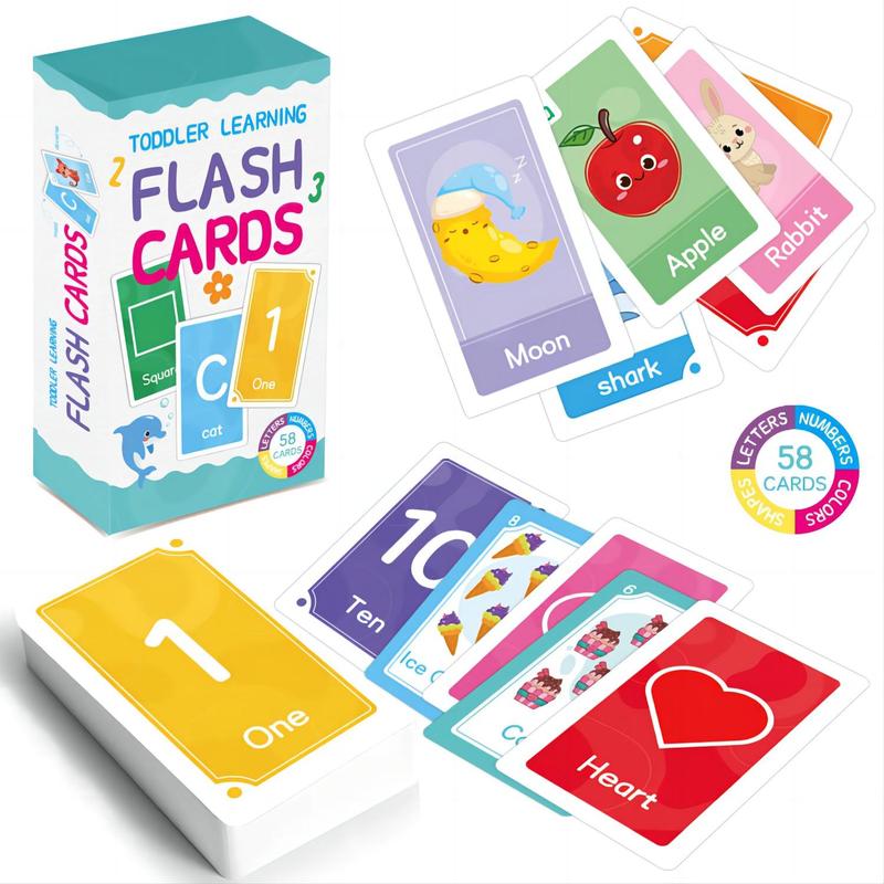1 Set Children's Learning Flash Card, Color & Number & Shape & Rabbit Cognition Card, Educational Toy for Kids, Learning Toys 0