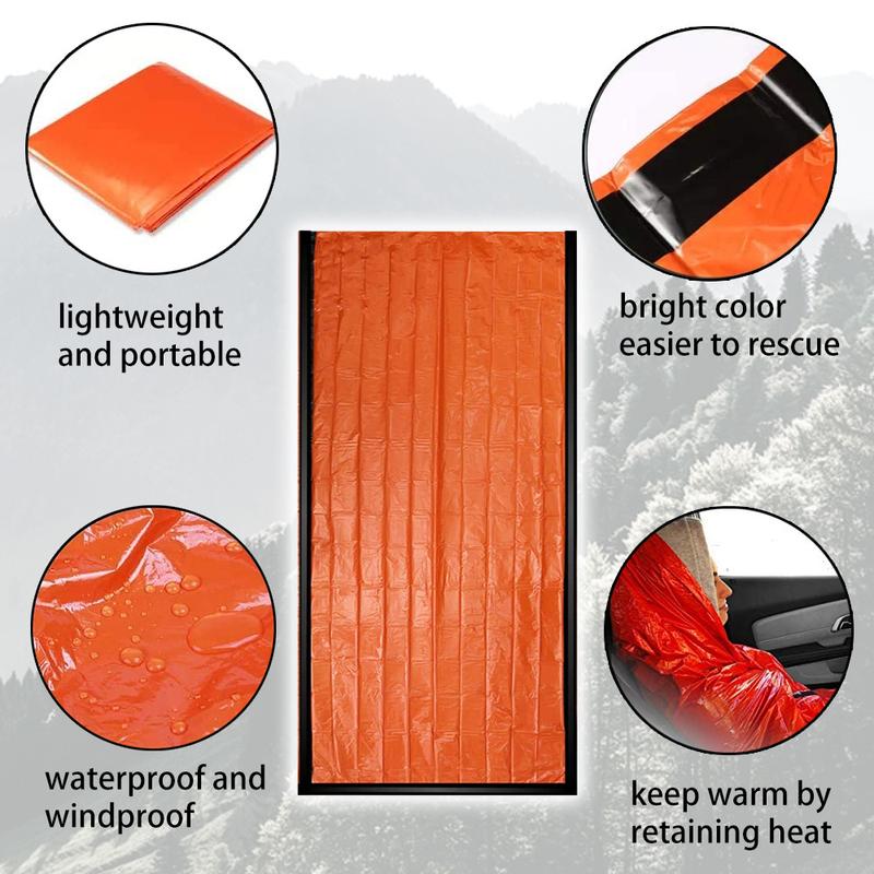 Outdoor Emergency Survival Sleeping Bag Thermal Blanket Mylar Waterproof Reusable Sack Portable Camping Hiking Emergency Gear 3