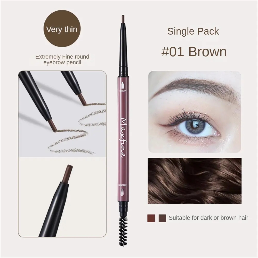 Maxfine Double-headed Eyebrow Pencil,Waterproof And Sweat-proof Long-lasting No Makeup Off Smooth And Non-smudged Ultra-fine Eyebrow Pencil