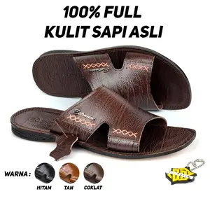 Estunice Sandal Kulit Pria Original 100% Sendal Slop Selop Pria Size 38-45 - ES 01