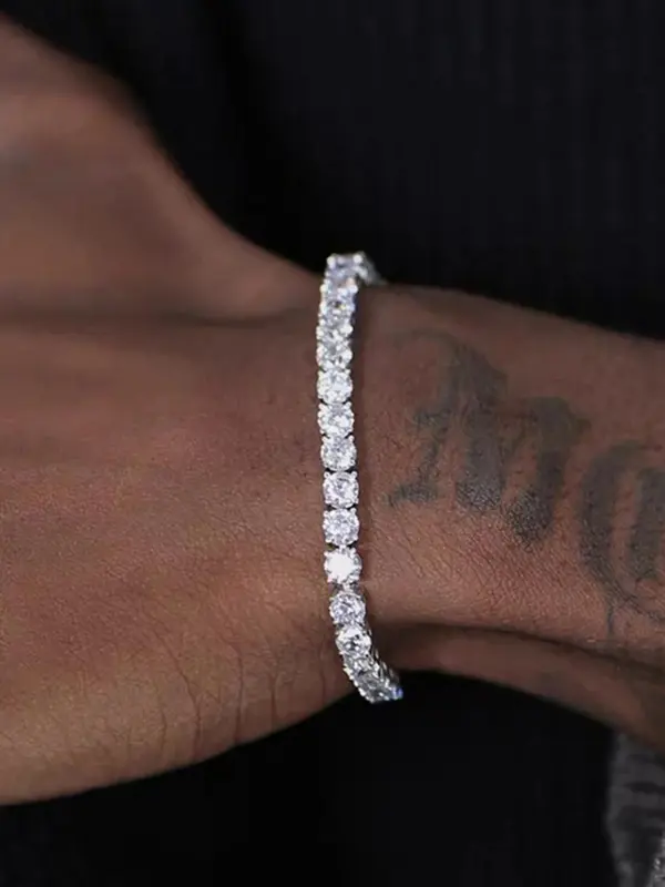 Luxury Rhinestone Decorated Cuban Link Bracelet, 3counts Exquisite Trendy Bracelet for Women & Men, Fashion Accessories for Daily & Party Decoration, Birthday Gift 2