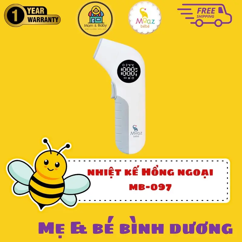 Nhiệt kế hồng ngoại đa năng Moaz Bébé MB-097.Bảo hành 12 tháng 0