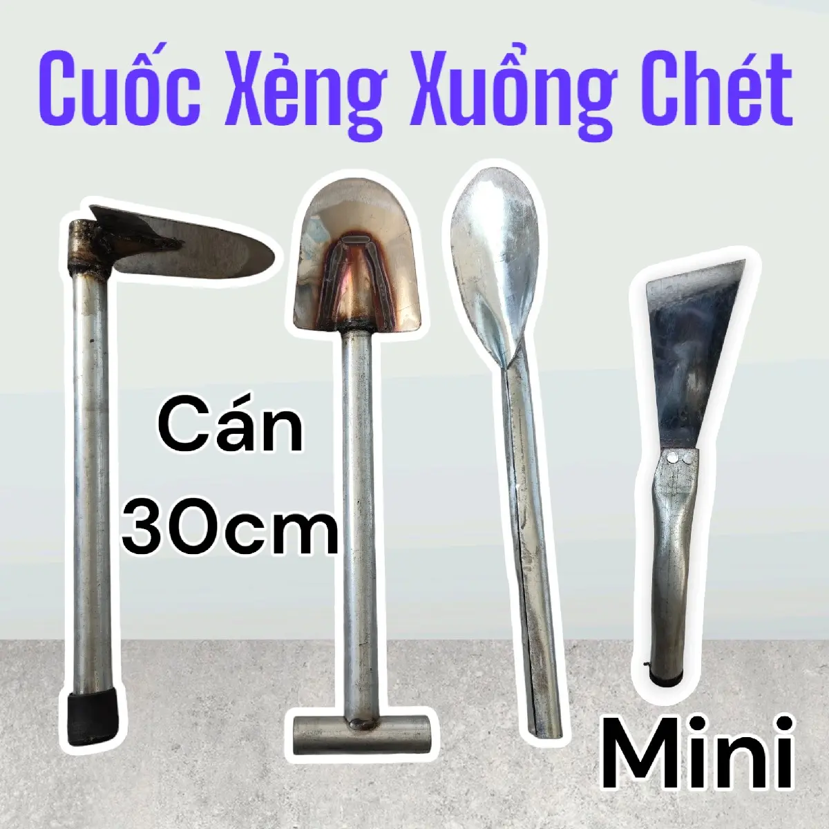 Combo 115k Cuốc Xẻng Xuỗng Xúc tiện dụng làm vườn trồng rau loại mini 4 tấc