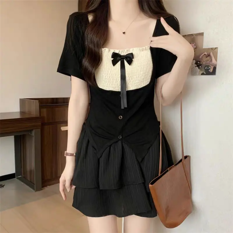 Áo thun nữ có nơ xinh xắn baby tee co giãn dáng ôm body siêu xinh_daubigsize 2