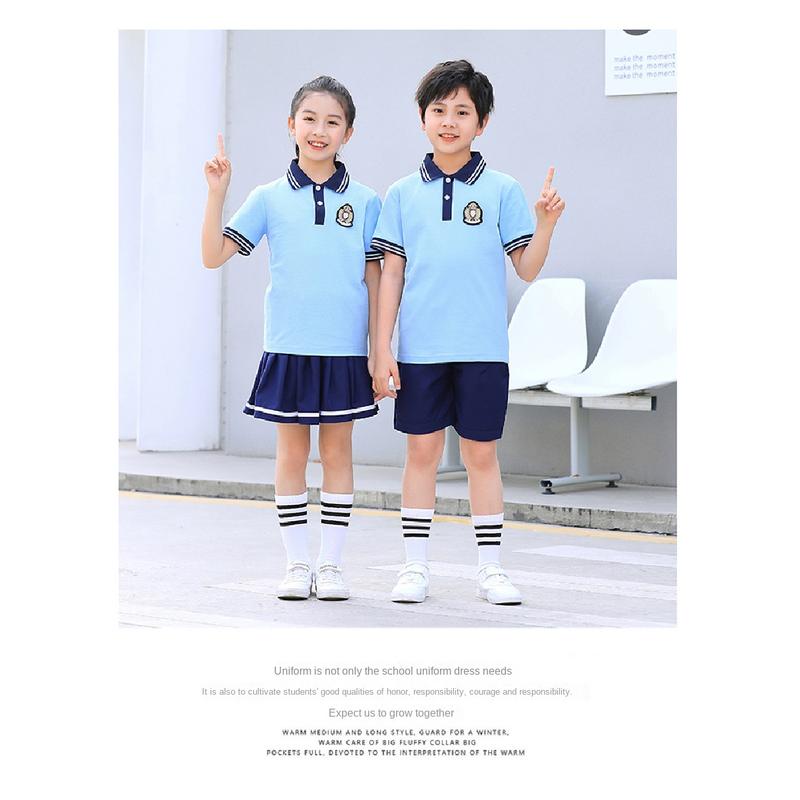 Product Introduction of New Summer Uniform Set for Primary School Students, Kindergarten Sports Style Fashion School Uniform, Group Performance Costume 2