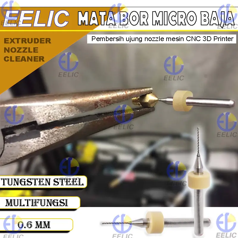 EELIC MBM-0.6MM Mata bor micro 0.6 mm baja tungsten circuit pcb cleaning kit mesin cnc 3d printer 4