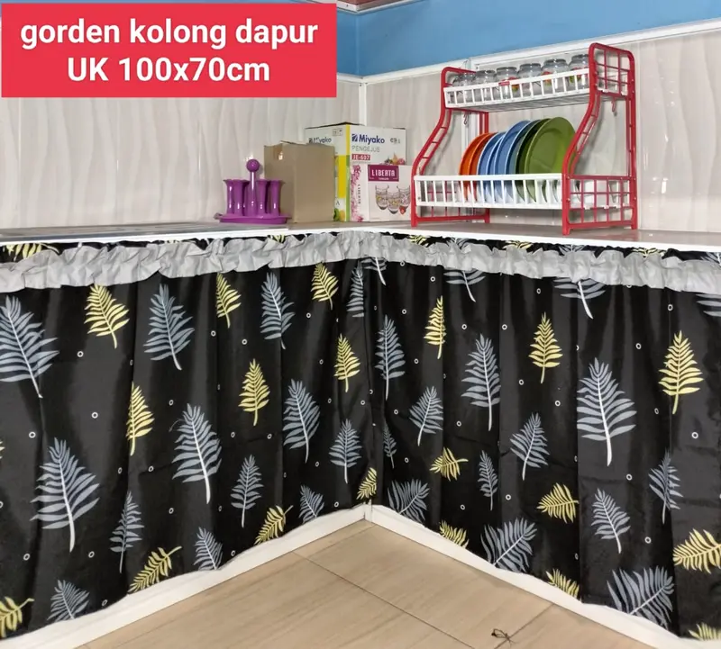 5 PCS PAKET HEMAT Gorden Kolong Dapur Bawah Meja Kompor dan Westafel Motif Terbaru 8