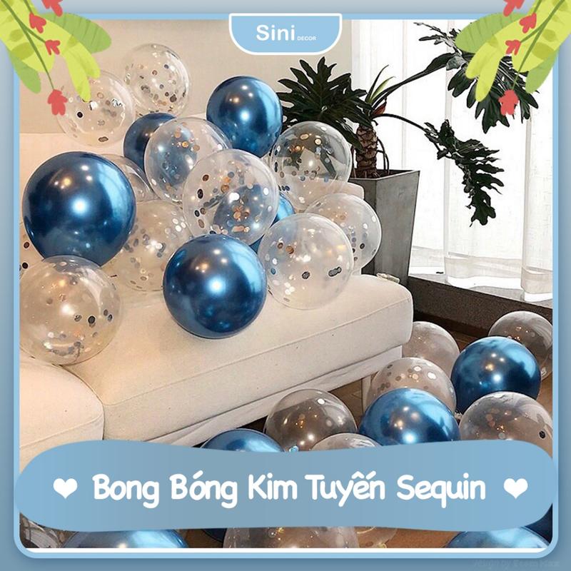 Bong Bóng Trong Suốt Kim Tuyến Sini Decor - Sequin Trang Trí Sinh Nhật, Bong Bóng Trang Trí Sinh Nhật 0