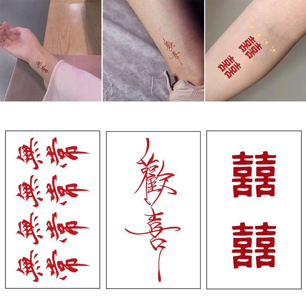 Chinese Character Tattoo Stickers Text Immortal Waterproof Men Long Lasting Women K6F6