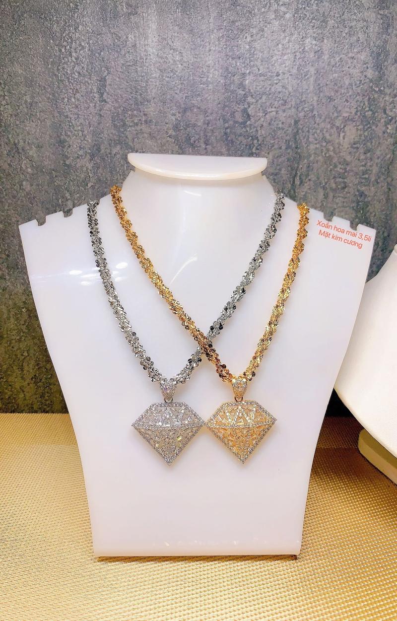 Product Introduction of Dây chuyền xoắn hoa mai mặt (k.imcuong) đính đá trẻ trung sang trọng đeo đi tiệc - dài 48cm 1