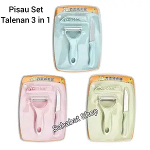 PISAU TALENAN CERAMIC SET 3 IN 1 LENGKAP /PISAU PENGUPAS TALENAN