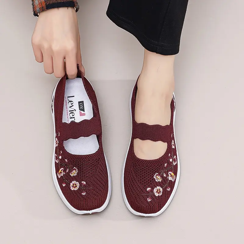 LVR FREE BOX LV0328 Sepatu Slip On Sepatu Wanita Motif Bunga Premium Quality 3