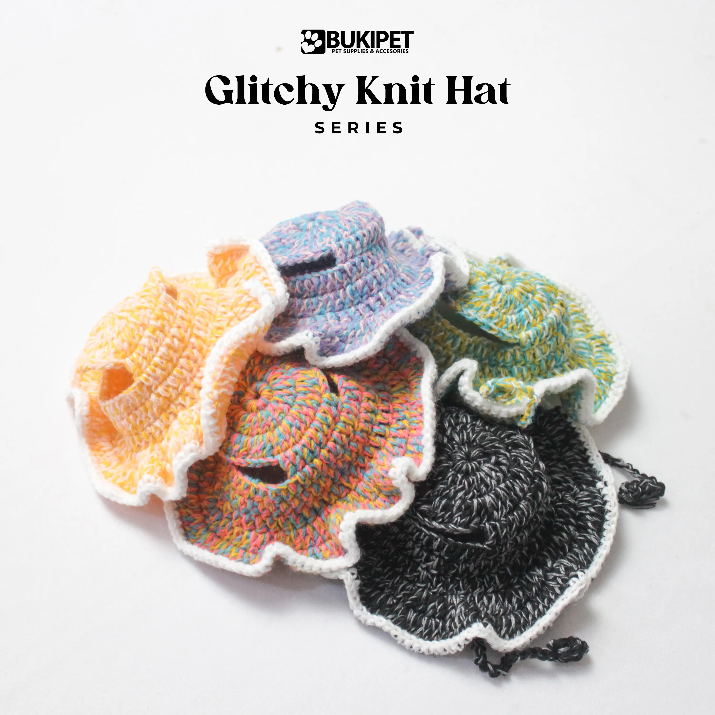 topi kucing rajut aksesoris hewan lucu murah - GLITCHY KNIT HAT