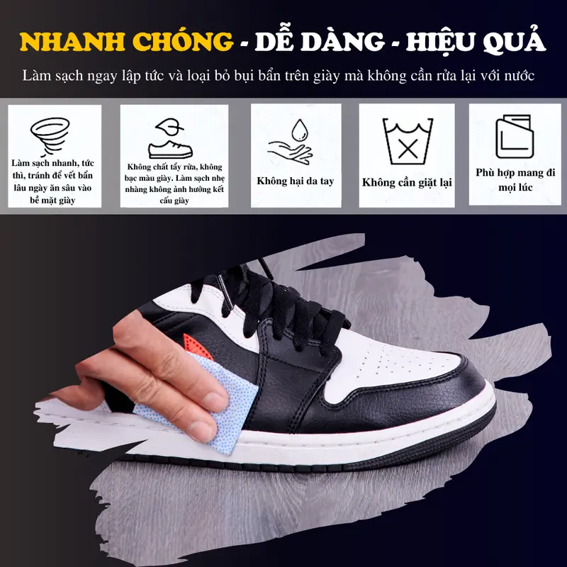 MINSU Khăn Lau Giày Tiện Lợi M2855 -30 Miếng Lau Hương Lavender Chuyên Dụng Cho Sneaker Da Lộn Da Bò 3