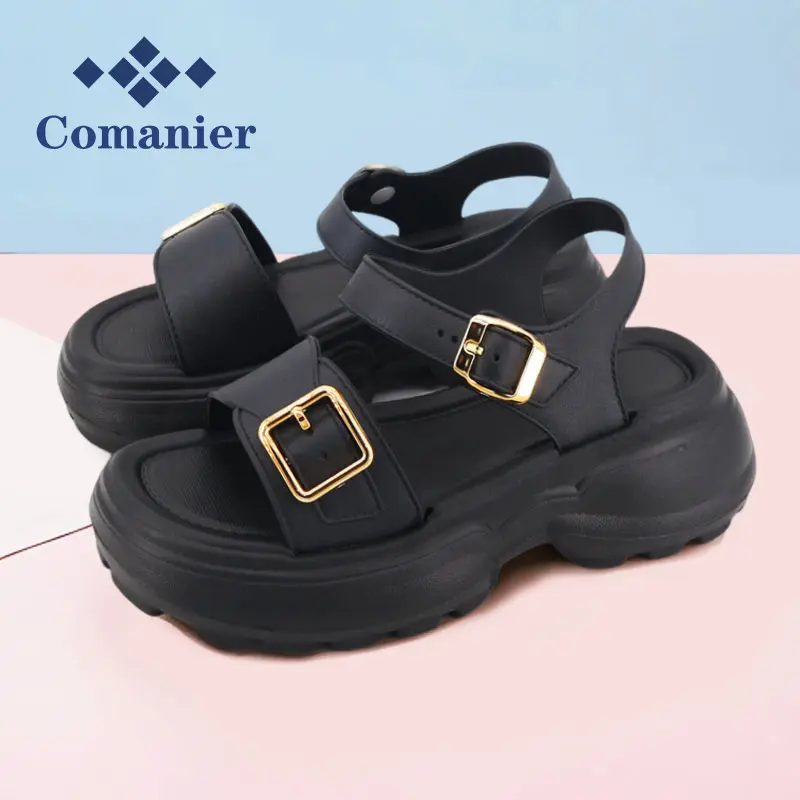 Comanier Sandal Wanita Kekinian Tinggi Sandal Fuji Wanita Wedges Korea Sandal Jelly Wanita