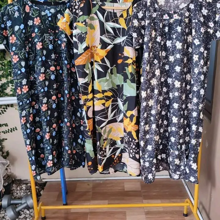 DISKON!!!DASTER LENGAN PENDEK 5PCS 55RB Rayon Motif 2