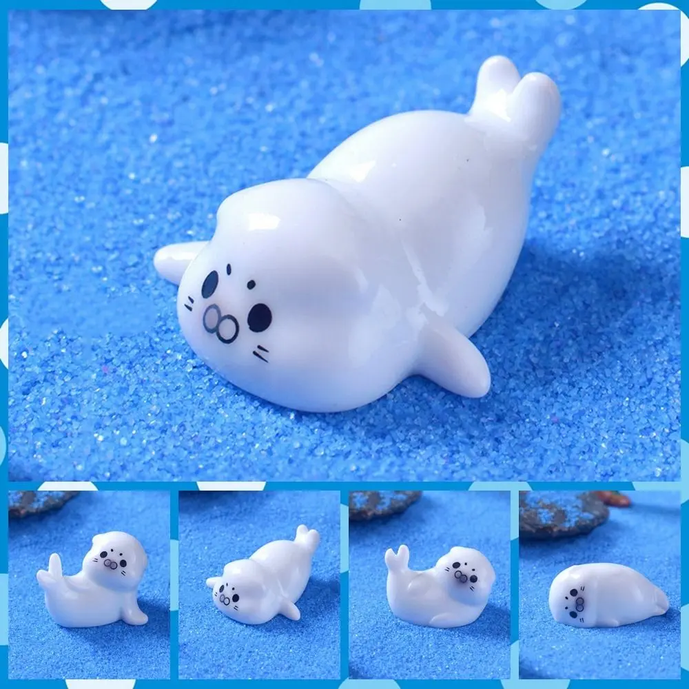 Cute Ocean Series Sea Lion Micro Landscape Decorative Resin Sea Lion Figurine Mini Fish Tank Small Ornaments For Home Desktop
