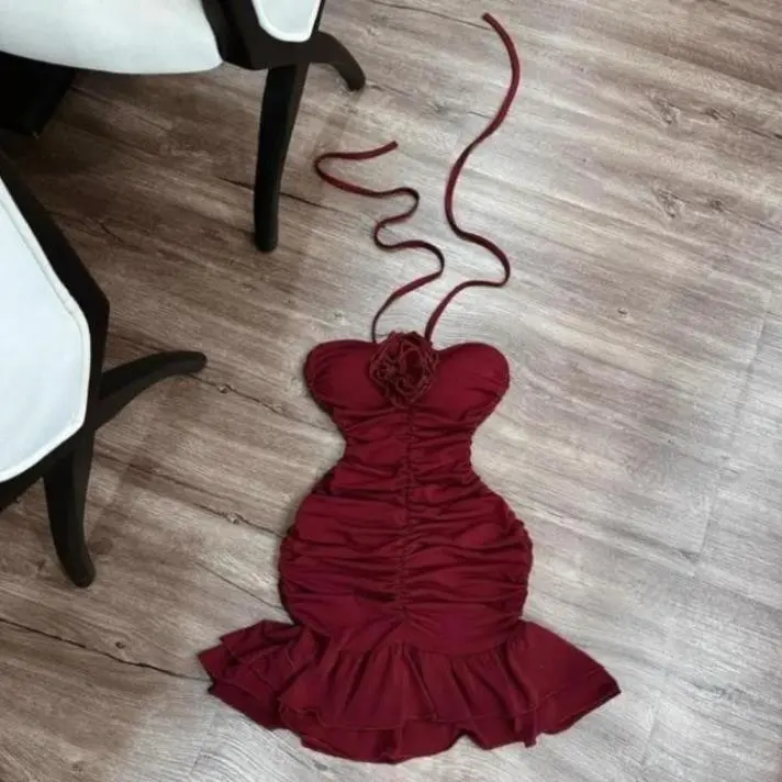 Đầm Body Nữ 2 Dây Nhỏ Chéo Nhúm Eo Ôm Hack Dáng, Váy Nữ Dáng Ngắn Đi Tiệc Đi Chơi Sexy D127 Nines 6