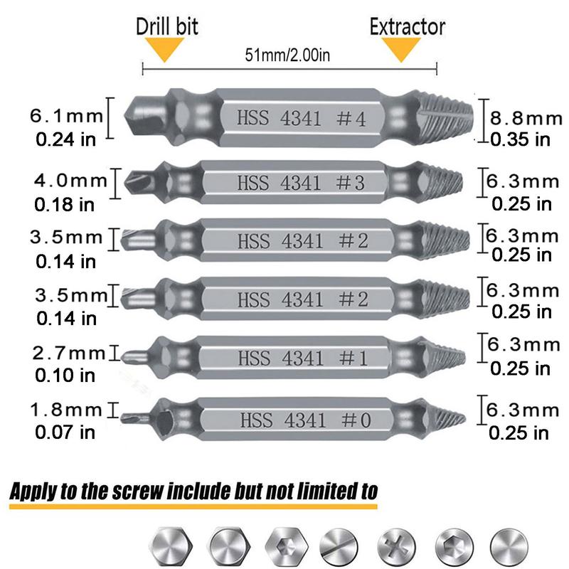Damaged Screw Extractor Set, Easy Out Bolt Extractor, Stripped Broken Screw Remover, Power Tool Accessories 1