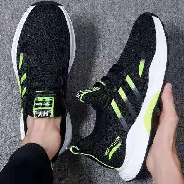 Product Introduction of Trendy Shoes New Autumn Breathable Flyknit Mesh Internet Celebrity Trendy Shoes Korean Version Men's Sports Casual Comfortable Running Shoes 2