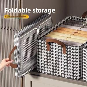 Hộp Đựng Quần Áo, Khung Thép Dày Họa Tiết Răng Nanh Thùng Đựng Đồ Có Thể Gập Lại Sắp Xếp Tủ Quần Áo Gia Đình, Thích Hợp Cho Nam Giới, [Q-Men] gio  quanao