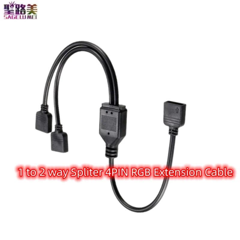 Product Introduction of 1 to 2 3 4 5Way Spliter 4PIN RGB Extension Cable Female To Male DC12V Y-Shape Extend Wire Cord for 5050 2835 Led RGB Light Strip 20