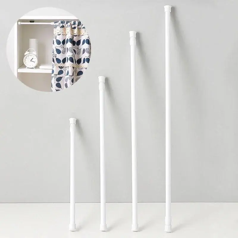 Multi Purpose Spring Loaded Extendable Sticks Adjustable Curtain Telescopic Pole Curtain Rods For Window Household Hanging Rods