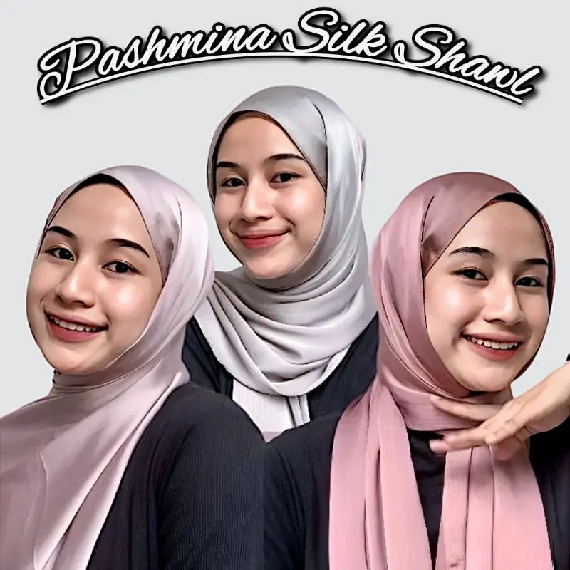 Pashmina Cradenza Silk Airflow Premium || Pasmina silk Cradenza Luxury size 180cm X 75cm 0