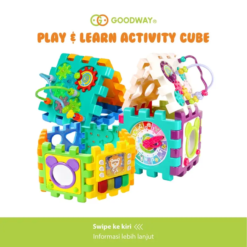 Goodway Play & Learn Activity Cube GW3850A / Busy Box / Mainan Edukasi Anak / Mainan Anak / Wisdom Box - Mainan Bayi 8