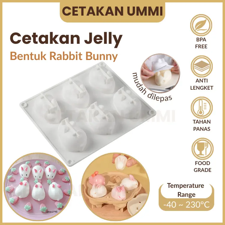 CU - Cetakan Kelinci Puding Agar Jelly Cake Food Grade BPA Free