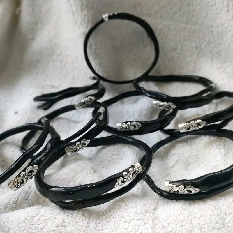 gelang akar Bahar hitam lentur minimalis Asesoris Elegan 2